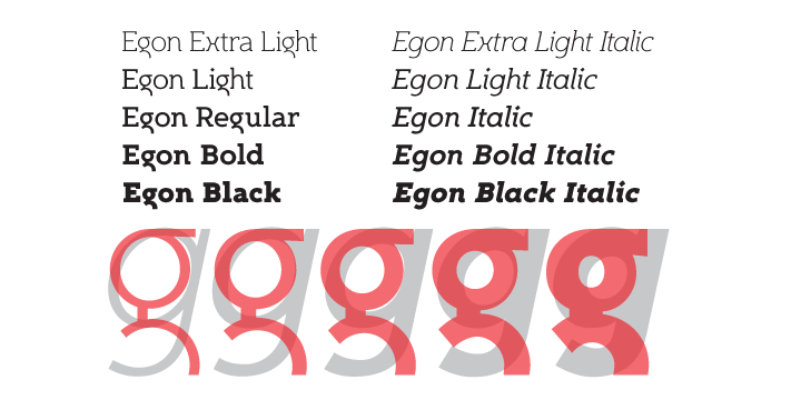 Beispiel einer Egon Light Italic-Schriftart